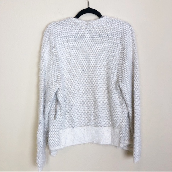 New Nic+Zoe The Right Fluff Eyelash Open Front Cardigan in Neutral Mix - Picture 8 of 10